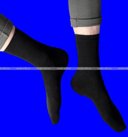 Цена за 12 пар.RSOK носки мужские бамбук RS-001 ЧЕРНЫЕ