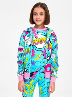 Толстовка "Лето",бирюзовый