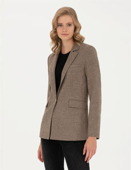 Camel Slim Fit Ceket