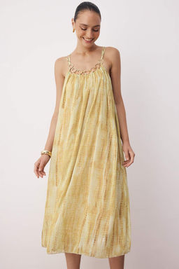 Pembe Soyut Midi Dokuma Elbise TWOSS25EL00908 - Trendyolmilla фото 7