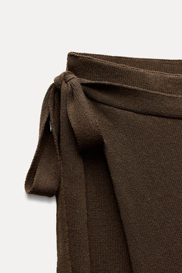 PLAIN KNIT WRAP TROUSERS - Zara фото 5