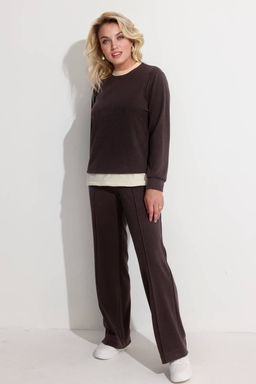 Блузка женская 4324/01/Коричневый, молочный - Rise фото 5