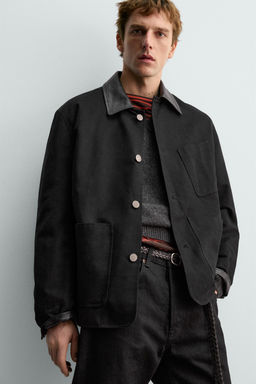 LEATHER COMBINATION JACKET AARON LEVINE X ZARA  фото 6