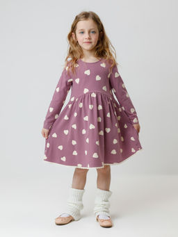 КР 5836/темная орхидея,сердечки к591 платье для дев