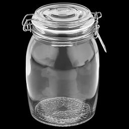 Банка стеклянная с бугельным замком Бочонок 1,2л, д8,5см h17,5см, основание д10,4см, крышка с силиконовым уплотнителем, в коробке, Делисога (Delisoga) (Китай) - Домашняя мода фото 2