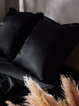 Наволочка SL Home Tencel, 50×70+3 см, тенсель, эвкалиптовое волокно 100%, чёрная