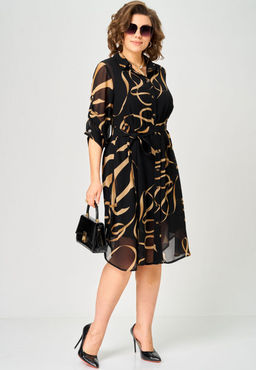 Платье EVA GRANT 7046 принт ленты