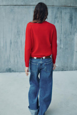 Z1975 SELVEDGE LOOSE WIDE-LEG MID-WAIST JEANS - Zara фото 11