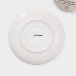 Чайная пара Доляна «Мрамор», 2 предмета: чашка 280 мл, блюдце d=15 см, фарфор