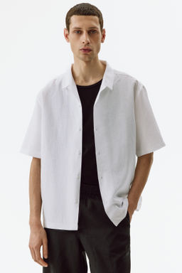 Camisa resort en mezcla de lino Relaxed Fit - H&m фото 8