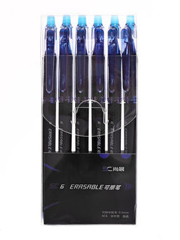 Цена за 6 шт. Ручка гелевая автоматические стираемые чернила, 0.5 мм, стержень синий, грип, черный - Simaland фото 5
