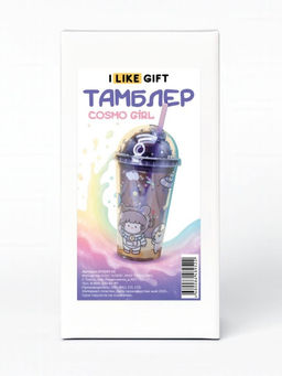 Тамблер iLikeGift "Cosmo girl", purple (450 ml)