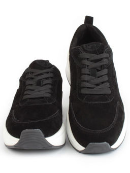05-A504-1 BLACK Кроссовки женские (натуральная замша)