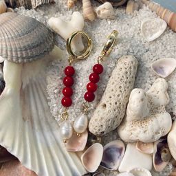 Серьги из Коралла и Жемчуга - Радуга самоцветов фото 4