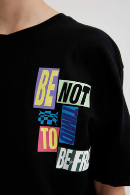 Футболка оверсайз с круглым вырезом и короткими рукавами для мальчиков - Defacto фото 8