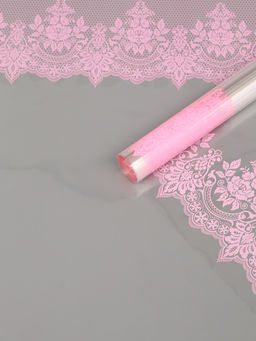 Плёнка для цветов «Ажур», прозрачный/розовый жемчуг, 0.6×9.3±5% м, 40 мкм, 200 г