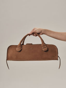 Замшевая сумка багет Doxie DBR 31157 св.коричневый фото 10