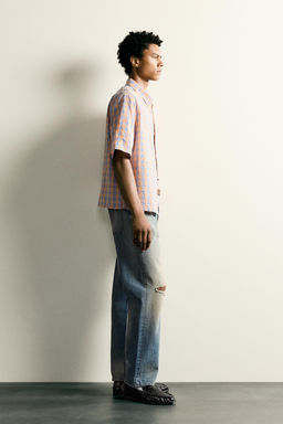CAMISA RELAXED FIT CUADROS RELIEVE / Multicolor - Zara фото 4