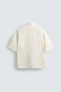 CAMISA POLO BOXY FIT 100% LINO / Crudo - Zara фото 7