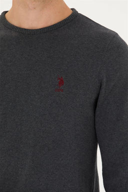 Мужской базовый свитер антрацитового меланжа - U.s. polo assn фото 6
