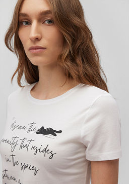 Kedi Bask?l? Beyaz Tisort - Mavi фото 6