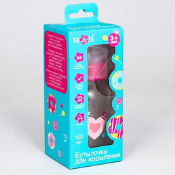 Бутылочка для кормления M&B «Зайка Полли», классическое горло, средний поток, от 3 мес., 150 мл., стеклянная