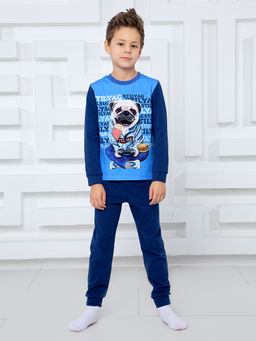 Пижама "Мопс",синий