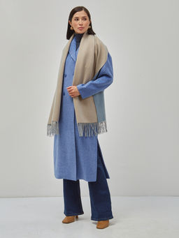 В составе шерсть и кашемир! теплый двусторонний палантин - Tantino фото 2