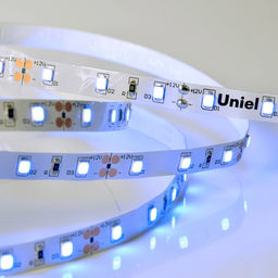 ULS-M11-2835-60LED/m-8mm-IP20-DC12V-4,8W/m-5M-BLUE PROFI Гибкая светодиодная лента на самоклеящейся основе. Катушка 5м. в герметичной упаковке. Синий свет. ТМ Uniel.