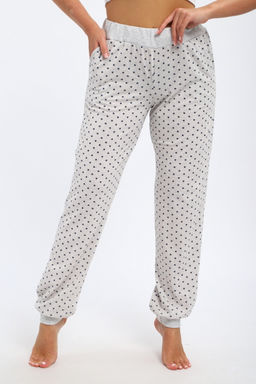 Брюки женские из кулирки на манжете звезды на мел.серый