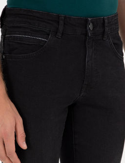 Siyah Slim Fit Jean Pantolon