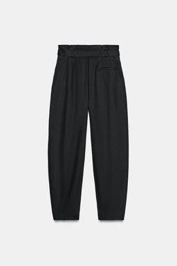 PANTAL?N PAPERBAG CINTUR?N / Azul noche - Zara фото 9