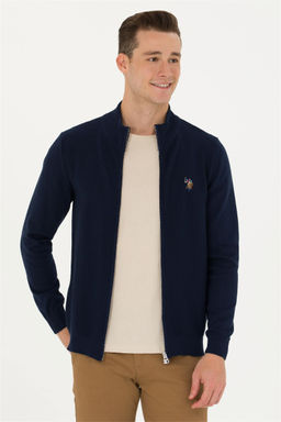 Кардиган мужской U. S. Polo Assn базовый темно-синий из хлопка