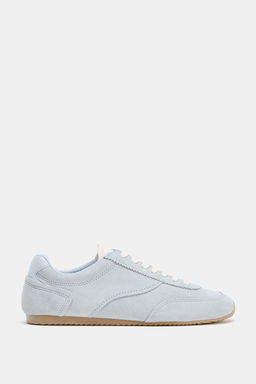 CONTRAST LEATHER TRAINERS