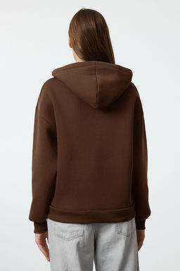 Kahverengi Relaxed/Rahat Kal?p Kal?n Ici Polarl? Orme Sweatshirt TWOAW25SW00137
