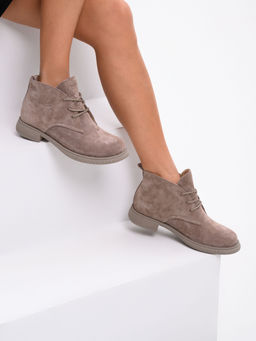 Ботинки 308.патрицияka.Капучино замша/мех