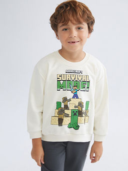 Minecraft Bask?l? Erkek ?ocuk Sweatshirt 2li