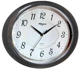 Настенные часы Mirron овальные темно серые P2267AtCB