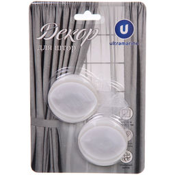 Цена за 4 шт. Подхват для штор на магните "Блеск белый" 4см 0818