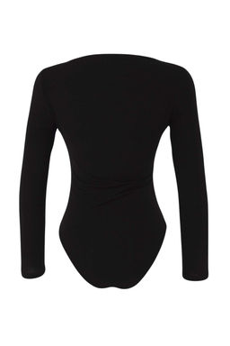 Siyah Gold Aksesuar Detayl? Kay?k Yaka Orme Body TPRAW26BD00014 - Trendyolmilla фото 6