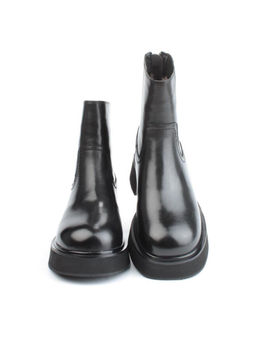 04-HJM396 BLACK Ботинки зимние женские (натуральная кожа, натуральный мех)