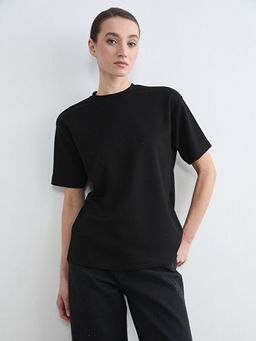 Bisiklet Yaka Ta?l? Kad?n Ti??rt