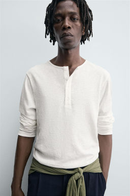 BUTTON NECK T-SHIRT - Zara фото 6