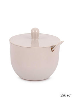 Сахарница 0,40 л Джелли бежевый / М8296 /уп.12/ с ложкой