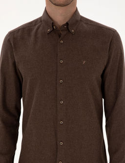 Koyu Kahverengi Slim Fit Uzun Kollu G_mlek - Cacharel фото 6