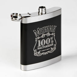 Подарочный набор 100 % Мужик: фляжка 540 мл, 4 стопки, воронка
