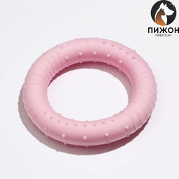 Игрушка плавающая для собак Обруч Пижон Premium, вспененный TPR, 8 см, розовая