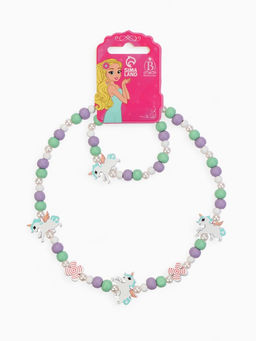 Набор детских украшений Выбражулька «Единорог», 2 предмета: бусы, браслет, разноцветный