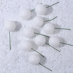 Фигурка для поделок и декора на проволоке «Шар», набор 10 шт., размер 1 шт. — 4×11 см, цвет белый