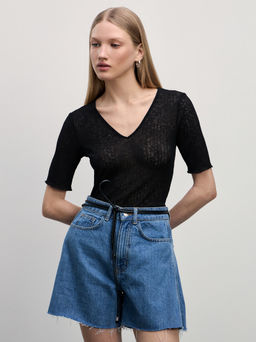 Джинсовые шорты А-силуэта / Zarina